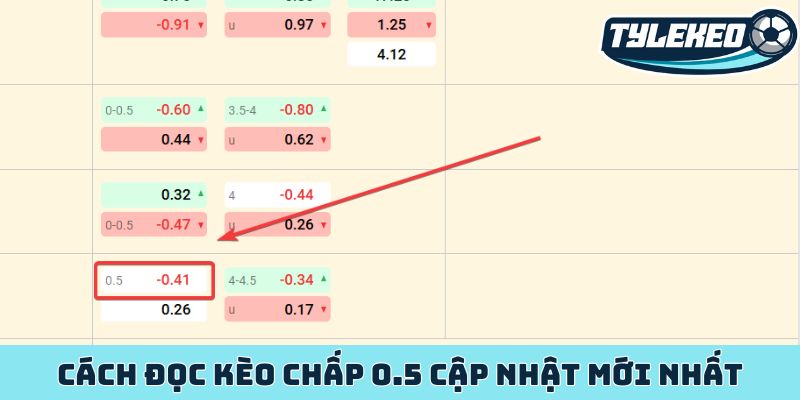 Cách đọc kèo chấp 0.5 cập nhật mới nhất