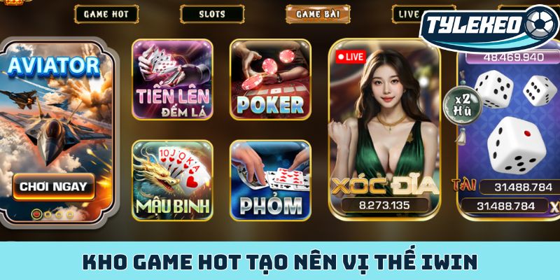 Kho game hot tạo nên vị thế IWIN
