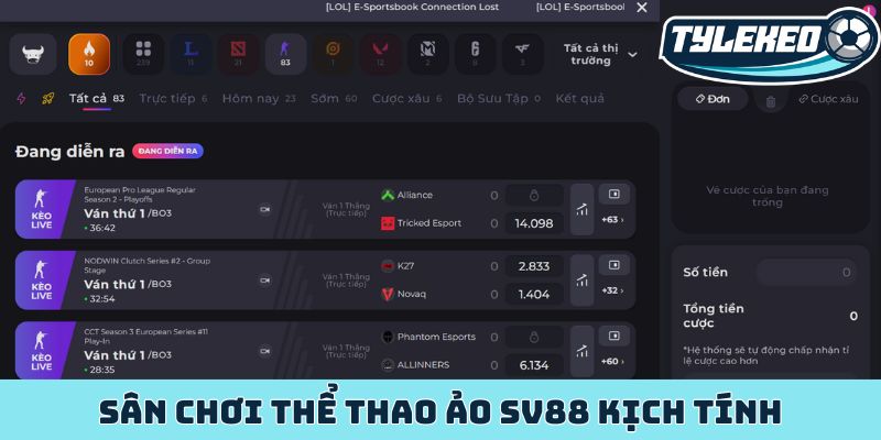 Sân chơi thể thao ảo SV88 kịch tính